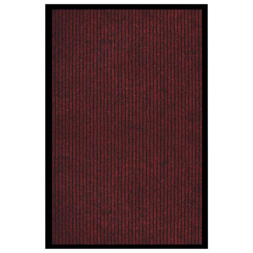 vidaXL Wycieraczka, prążkowana, czerwona, 80 x 120 cm