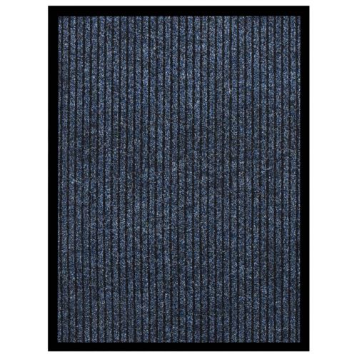 vidaXL Wycieraczka, prążkowana, niebieska, 60x80 cm