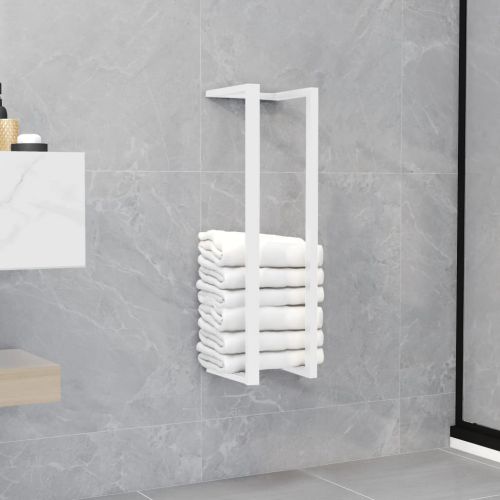 vidaXL Stojak na ręczniki, biały, 12,5 x 12,5 x 60 cm, stalowy