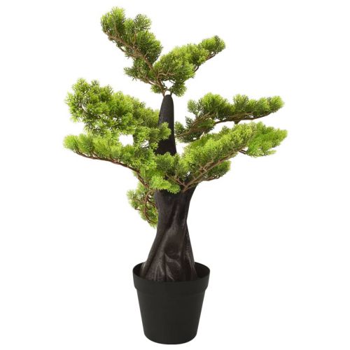 vidaXL Sztuczne bonsai z cyprysu, z doniczką, 60 cm, zielone