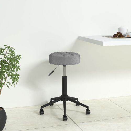 vidaXL Obrotowe krzesło biurowe, szare, tapicerowane aksamitem