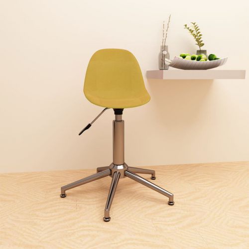 vidaXL Obrotowe krzesło biurowe, musztardowy żółty, tapicerowane tkaniną