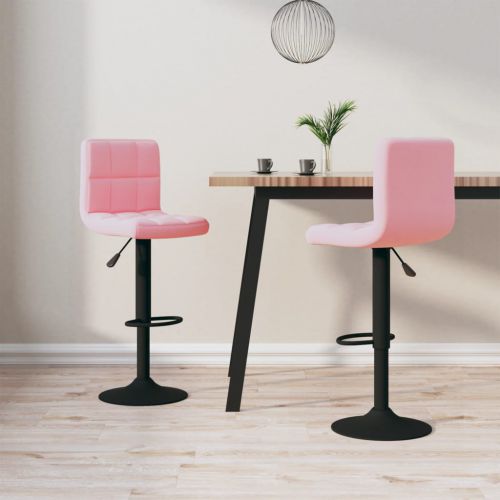 vidaXL Krzesła barowe, 2 szt., różowe, tapicerowane aksamitem