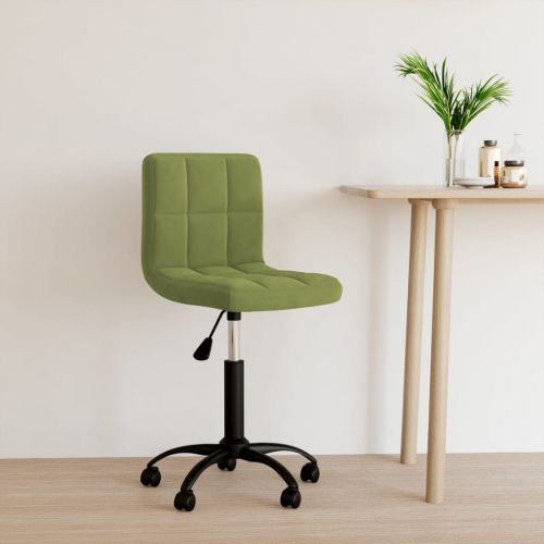 vidaXL Obrotowe krzesło biurowe, jasnozielone, tapicerowane aksamitem