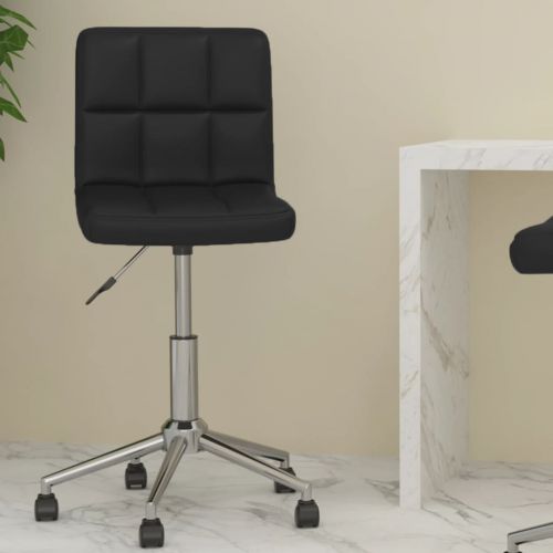 vidaXL Obrotowe krzesło biurowe, czarne, sztuczna skóra
