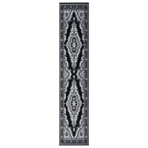 vidaXL Chodnik dywanowy, BCF, czarny, 60x400 cm