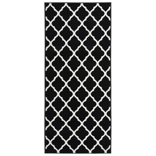 vidaXL Chodnik dywanowy, BCF, czarno-biały, 80x150 cm