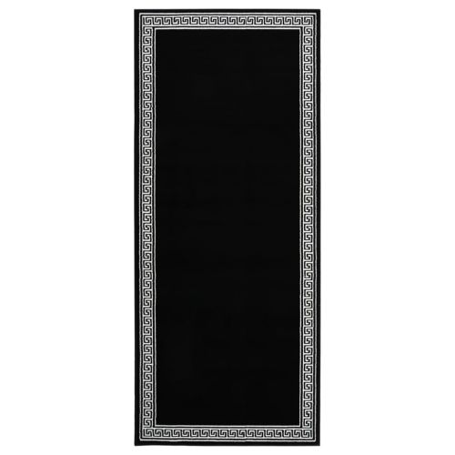 vidaXL Chodnik dywanowy, BCF, czarny z motywem, 100x200 cm