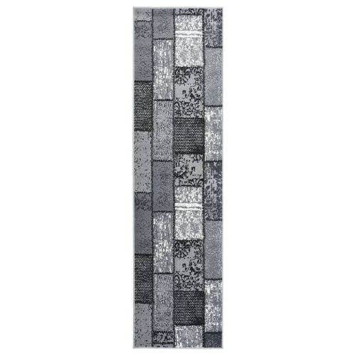 vidaXL Chodnik dywanowy, BCF, szary z geometrycznym wzorem, 100x500 cm