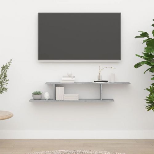 vidaXL Wisząca szafka pod TV, szarość betonu, 125x18x23 cm, płyta