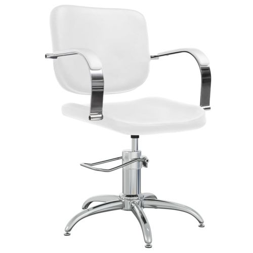 vidaXL Krzesło do salonu fryzjerskiego, białe, obite sztuczną skórą