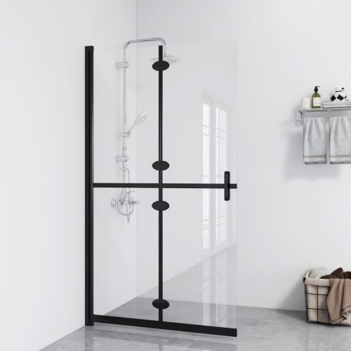 vidaXL Składana ścianka prysznicowa, przezroczyste szkło, 90x190 cm