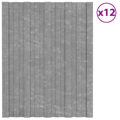 vidaXL Panele dachowe, 12 szt., stal galwanizowana, srebrne, 60x45 cm