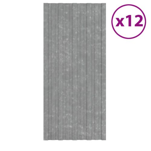 vidaXL Panele dachowe, 12 szt., stal galwanizowana, srebrne, 100x45 cm