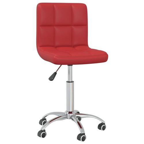vidaXL Obrotowe krzesło stołowe, winna czerwień, sztuczna skóra
