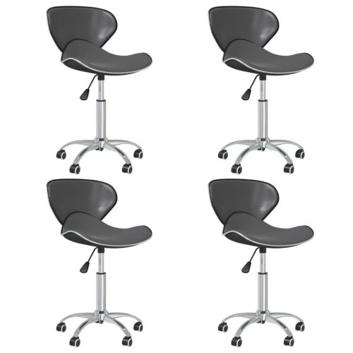 vidaXL Obrotowe krzesła stołowe, 4 szt., szare, sztuczna skóra