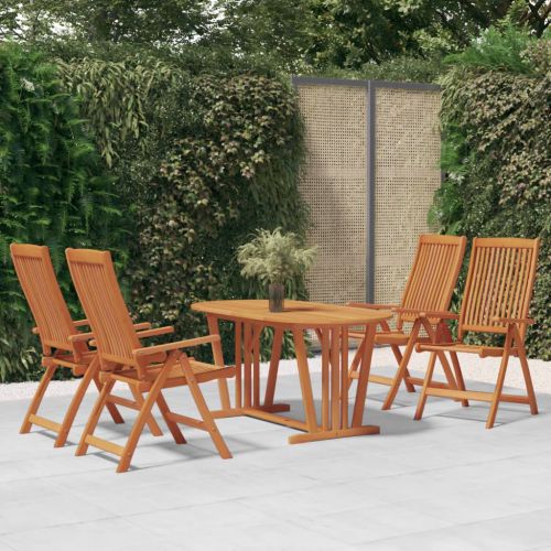 vidaXL Składane krzesła ogrodowe, 4 szt., lite drewno eukaliptusowe