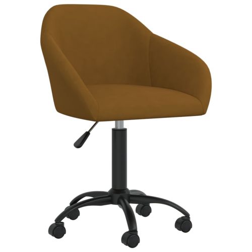 vidaXL Obrotowe krzesło biurowe, brązowe, tapicerowane aksamitem