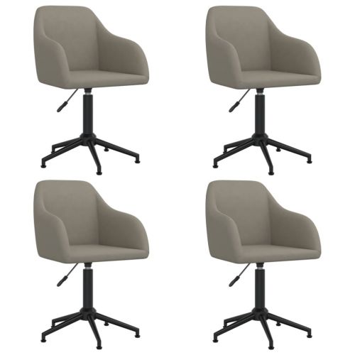 vidaXL Obrotowe krzesła stołowe, 4 szt., jasnoszare, aksamitne