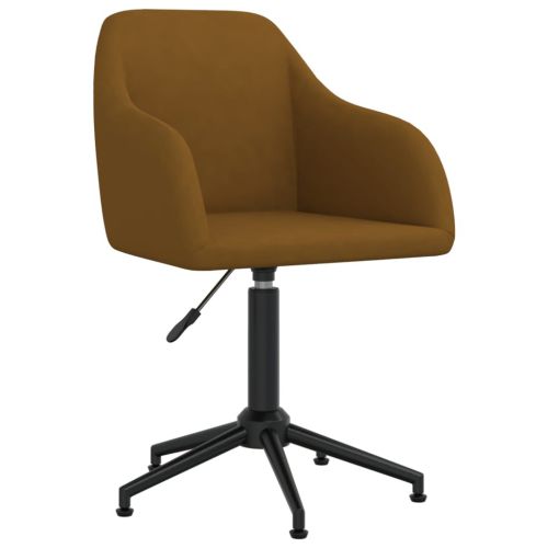 vidaXL Obrotowe krzesło biurowe, brązowe, obite aksamitem
