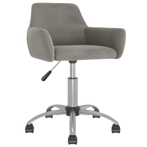 vidaXL Obrotowe krzesło biurowe, jasnoszare, aksamitne