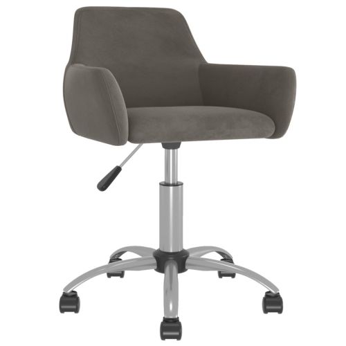 vidaXL Obrotowe krzesło biurowe, ciemnoszare, aksamitne