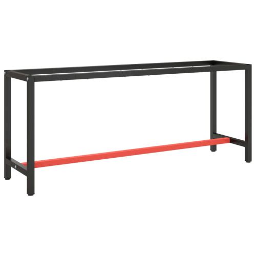 vidaXL Rama do stołu roboczego, czerwono-czarna, 190x50x79 cm, metal