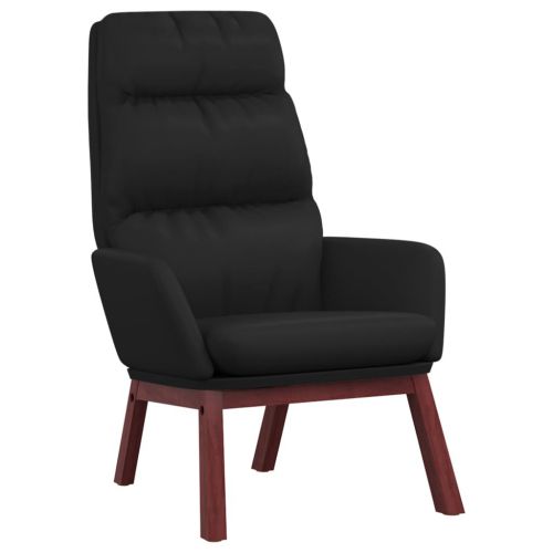 vidaXL Krzesło wypoczynkowe, czarne, skóra naturalna