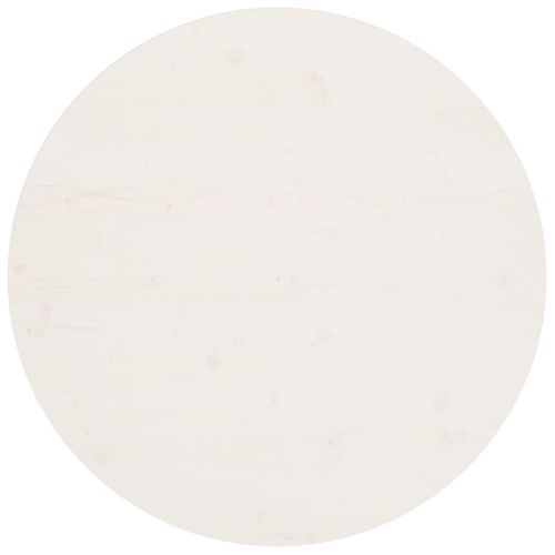 vidaXL Blat stołu, biały, Ø90x2,5 cm, lite drewno sosnowe