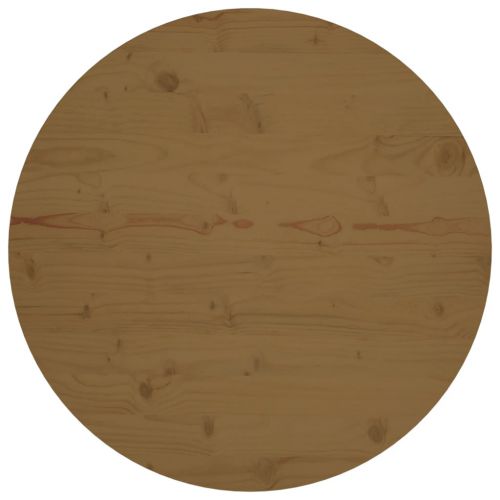 vidaXL Blat stołu, brązowy, Ø80x2,5 cm, lite drewno sosnowe