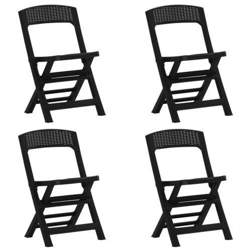 vidaXL Składane krzesła ogrodowe, 4 szt., PP, antracytowe