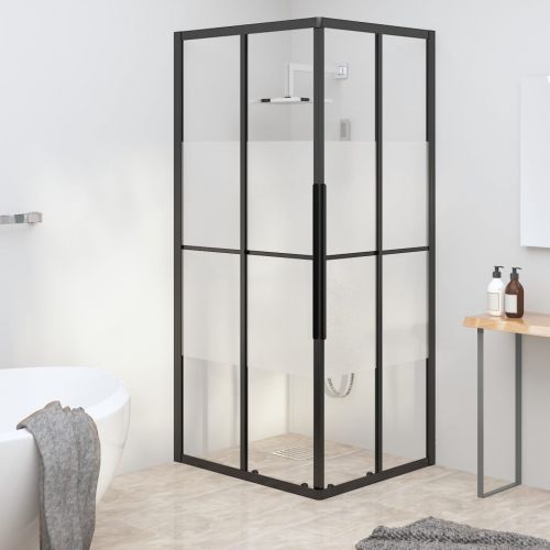 vidaXL Kabina prysznicowa, półmrożone szkło ESG, 80x70x180 cm, czarna