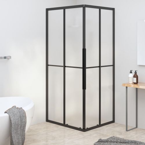 vidaXL Kabina prysznicowa, mrożone szkło ESG, 90x70x180 cm, czarna