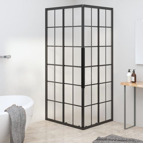 vidaXL Kabina prysznicowa, mrożone szkło ESG, 80x70x180 cm, czarna