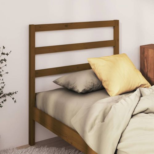 vidaXL Wezgłowie łóżka, brązowe, 106x4x100 cm, lite drewno sosnowe