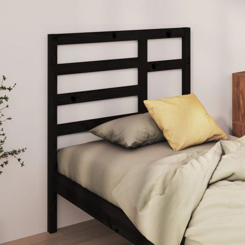 vidaXL Wezgłowie łóżka, czarne, 106x4x104 cm, lite drewno sosnowe