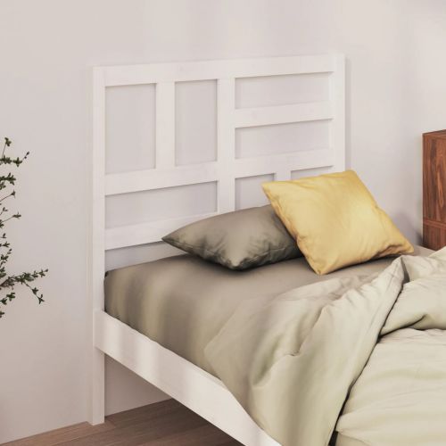 vidaXL Wezgłowie łóżka, białe, 81x4x104 cm, lite drewno sosnowe
