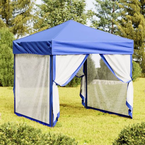 vidaXL Składany namiot imprezowy ze ściankami, niebieski, 2x2 m
