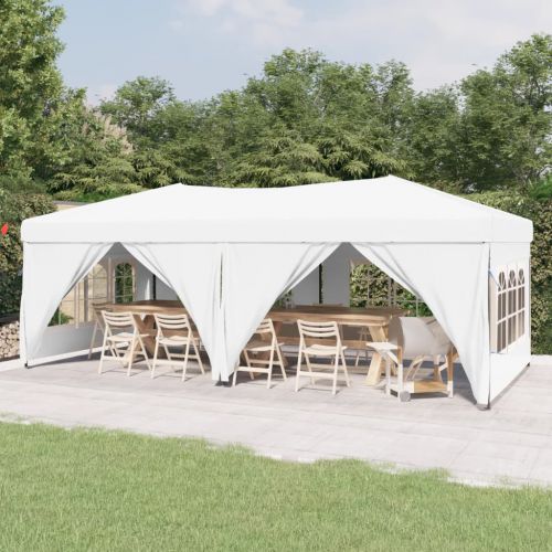 vidaXL Składany namiot imprezowy ze ściankami, biały, 3x6 m