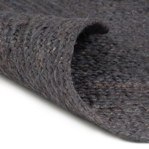 vidaXL Ręcznie robiony dywan z juty, okrągły, 240 cm, ciemnoszary