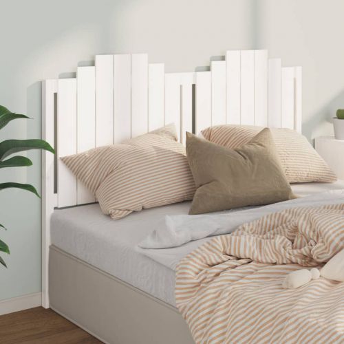 vidaXL Wezgłowie łóżka, białe, 156x4x110 cm, lite drewno sosnowe