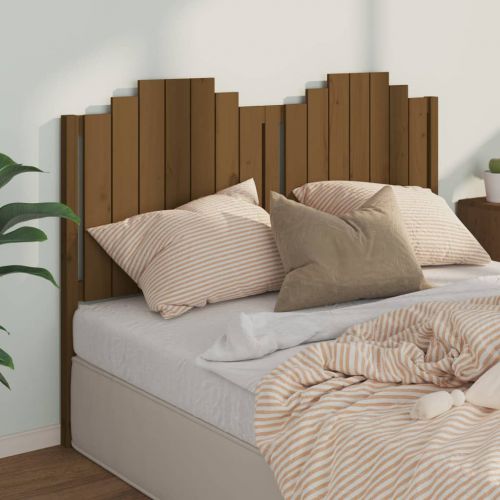 vidaXL Wezgłowie łóżka, miodowy brąz 156x4x110 cm, lite drewno sosnowe