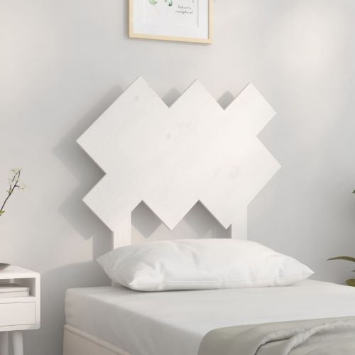 vidaXL Wezgłowie łóżka, białe, 72,5 x 3 x 81 cm, lite drewno sosnowe
