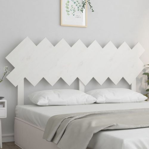 vidaXL Wezgłowie łóżka, białe, 159,5x3x80,5 cm, lite drewno sosnowe