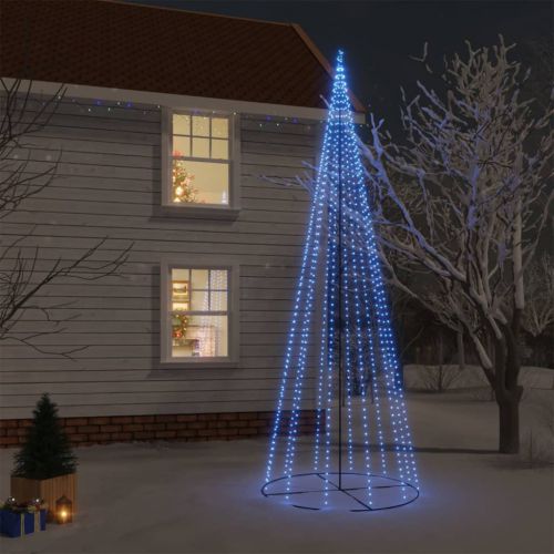 vidaXL Choinka stożkowa, 732 niebieskie LED, 160x500 cm