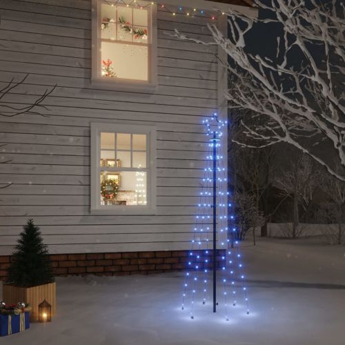 vidaXL Choinka z kołkiem gruntowym, 108 niebieskich LED, 180 cm