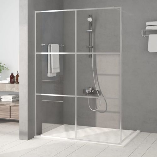vidaXL Ścianka prysznicowa srebrna, 140x195 cm przezroczyste szkło ESG
