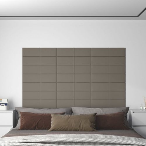 vidaXL Panele ścienne, 12 szt., jasnoszary, 60x15 cm, aksamit, 1,08 m²