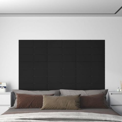 vidaXL Panele ścienne, 12 szt., czarny, 60x15 cm, aksamit, 1,08 m²