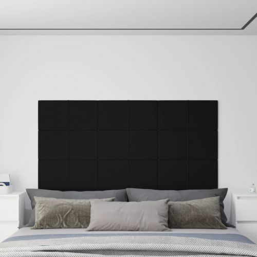 vidaXL Panele ścienne, 12 szt., czarne, 60x30 cm, aksamit, 2,16 m²